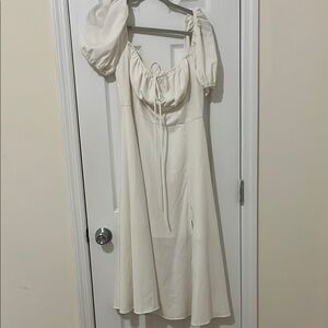 Elegant Cream Milkmaid Dress